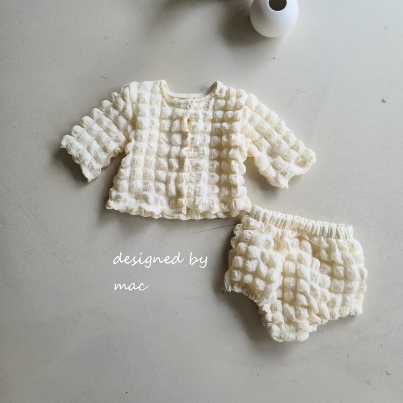 MAC - Korean Children Fashion - #Kfashion4kids - Popcorn Cardigan Bottom Set