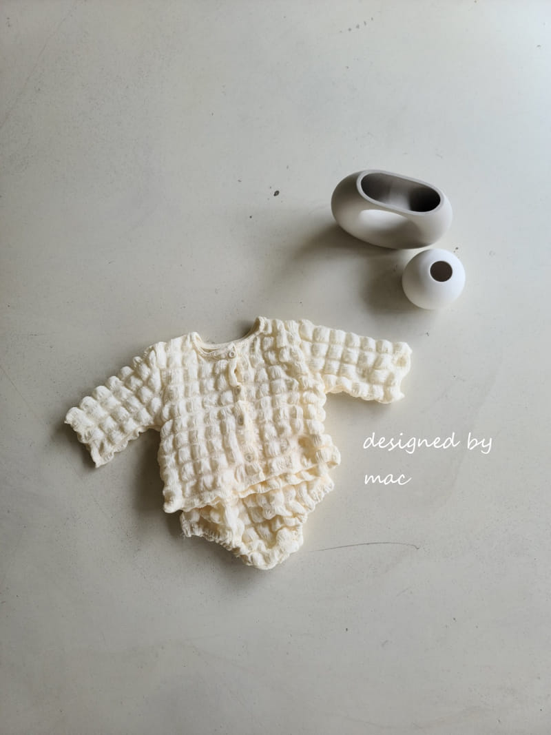 MAC - Korean Children Fashion - #Kfashion4kids - Popcorn Cardigan Bottom Set - 2