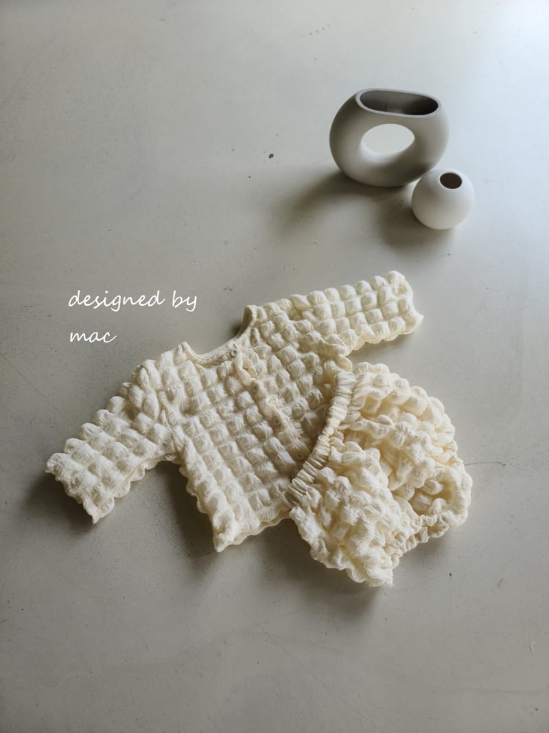 MAC - Korean Children Fashion - #Kfashion4kids - Popcorn Cardigan Bottom Set - 3