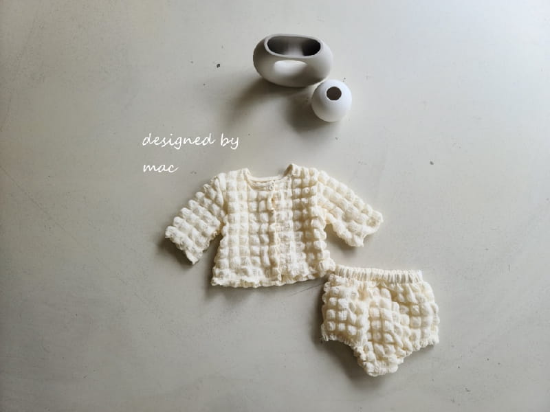 MAC - Korean Children Fashion - #Kfashion4kids - Popcorn Cardigan Bottom Set - 8
