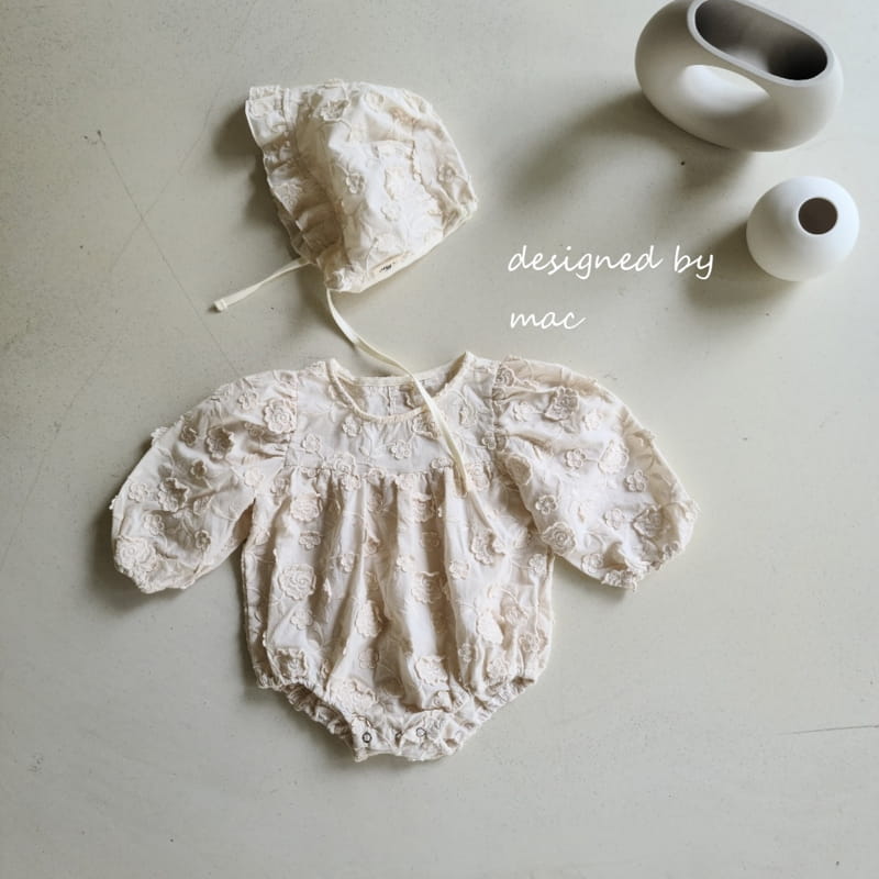 MAC - Korean Children Fashion - #Kfashion4kids - Solid Flower Bodysuit