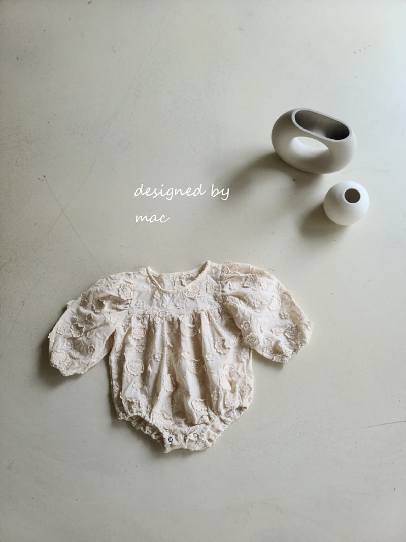 MAC - Korean Children Fashion - #Kfashion4kids - Solid Flower Bodysuit - 2