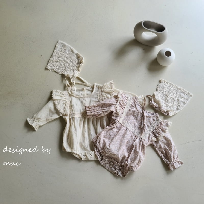 MAC - Korean Children Fashion - #Kfashion4kids - Lace Wing Bodysuit with Bonnet