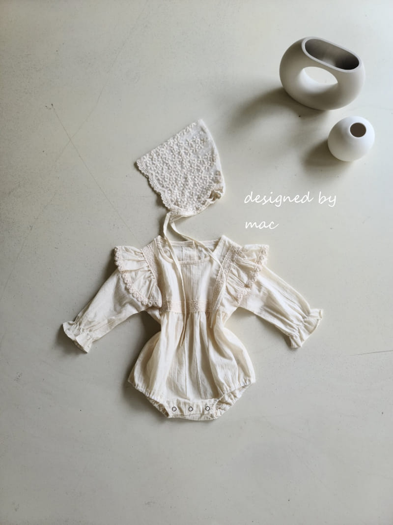 MAC - Korean Children Fashion - #Kfashion4kids - Lace Wing Bodysuit with Bonnet - 12