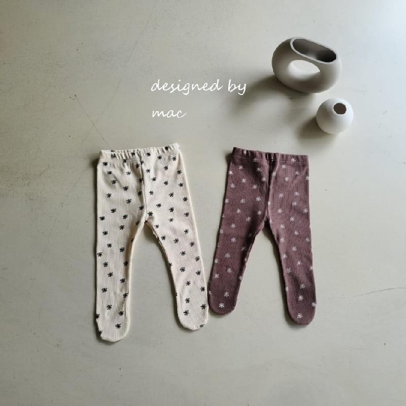 MAC - Korean Children Fashion - #Kfashion4kids - Flower Foot Leggings