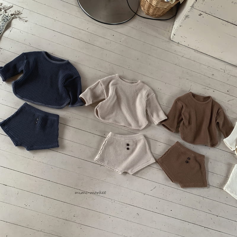 MIMI MARKET - Korean Children Fashion - #Kfashion4kids - Big Waffle Top Bottom Set