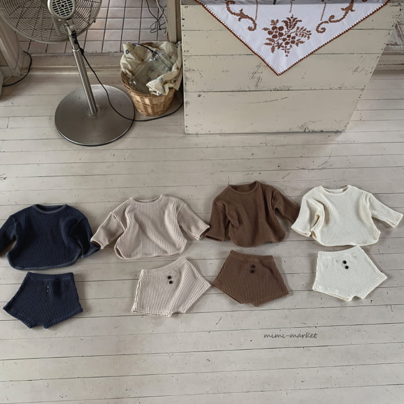 MIMI MARKET - Korean Children Fashion - #Kfashion4kids - Big Waffle Top Bottom Set - 2
