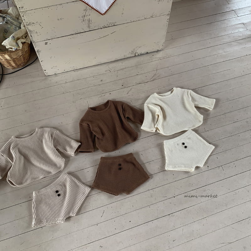 MIMI MARKET - Korean Children Fashion - #Kfashion4kids - Big Waffle Top Bottom Set - 3