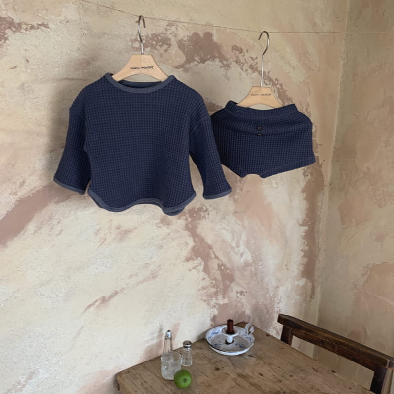 MIMI MARKET - Korean Children Fashion - #Kfashion4kids - Big Waffle Top Bottom Set - 6