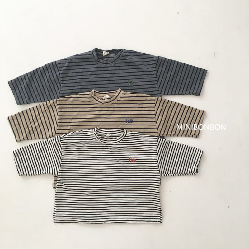 MINI BONGBONG - Korean Children Fashion - #Kfashion4kids - Mole Stripes Tee - 9