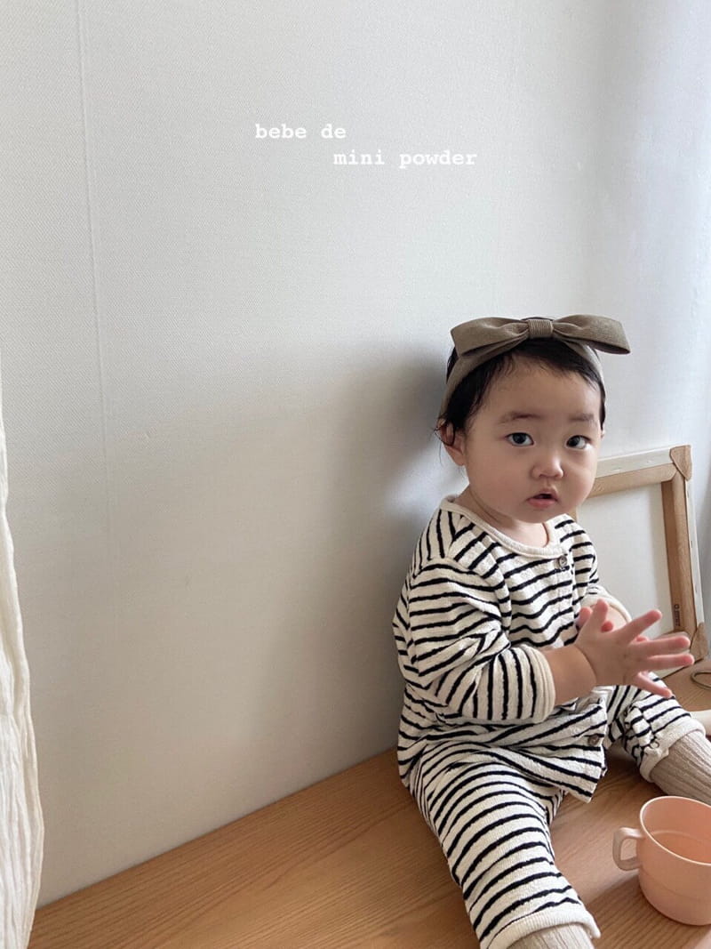 MINI POWDER - Korean Children Fashion - #Kfashion4kids - Stripe Bumbuk Bodysuit - 3