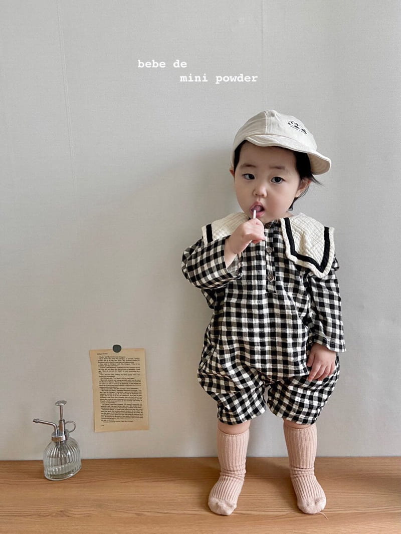MINI POWDER - Korean Children Fashion - #Kfashion4kids - Check Sailor Bodysuit - 2