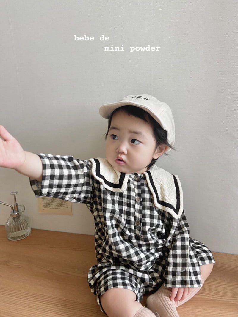MINI POWDER - Korean Children Fashion - #Kfashion4kids - Check Sailor Bodysuit - 3