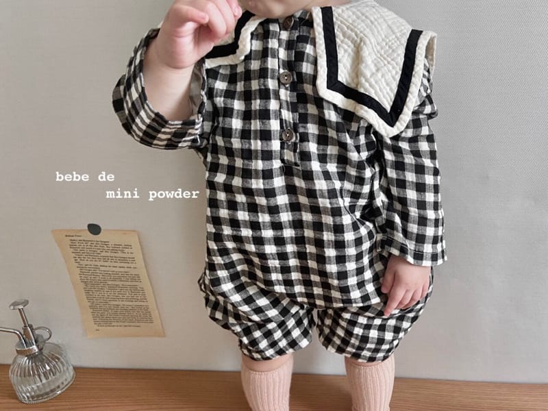 MINI POWDER - Korean Children Fashion - #Kfashion4kids - Check Sailor Bodysuit - 7