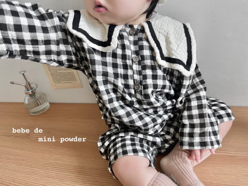 MINI POWDER - Korean Children Fashion - #Kfashion4kids - Check Sailor Bodysuit - 8