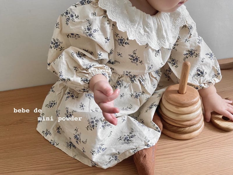 MINI POWDER - Korean Children Fashion - #Kfashion4kids - Flower One-piece Bodysuit - 8