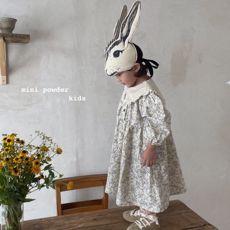MINI POWDER - Korean Children Fashion - #Kfashion4kids - Floral Collar One-piece