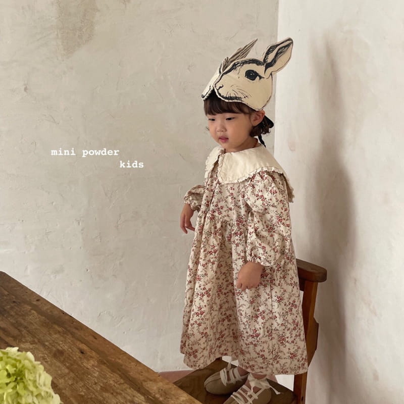 MINI POWDER - Korean Children Fashion - #Kfashion4kids - Floral Collar One-piece - 12