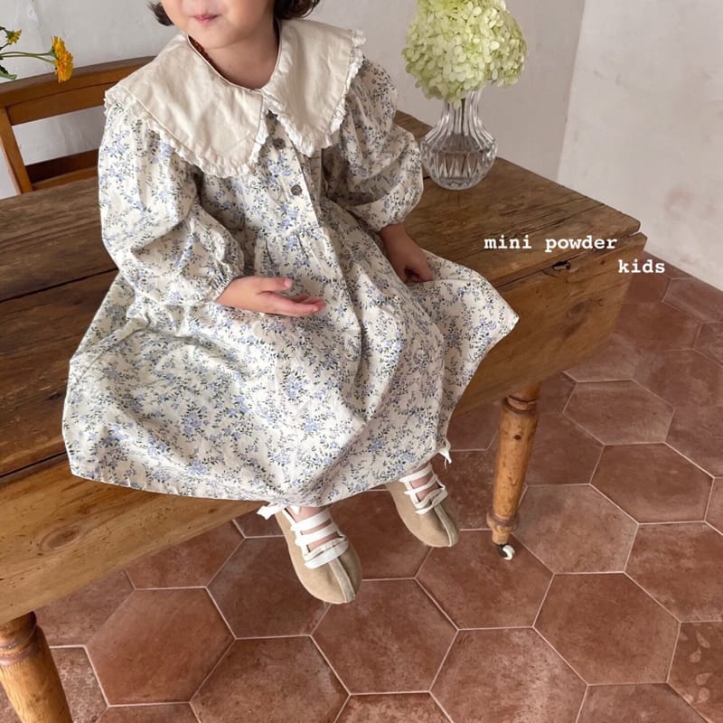 MINI POWDER - Korean Children Fashion - #Kfashion4kids - Floral Collar One-piece - 3