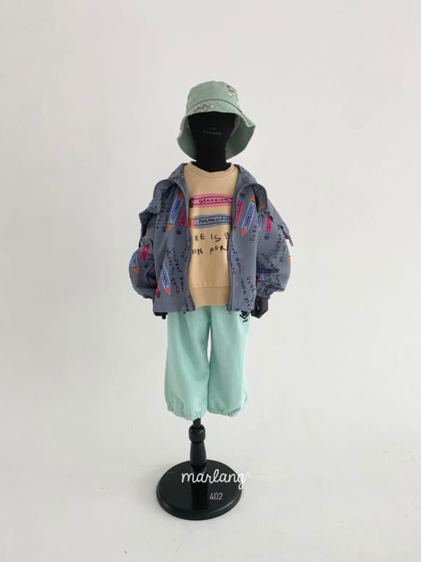 MINI PS MARKET - Korean Children Fashion - #Kfashion4kids - Wapen Embroidery Hooray Wide Jogger Pants - 5