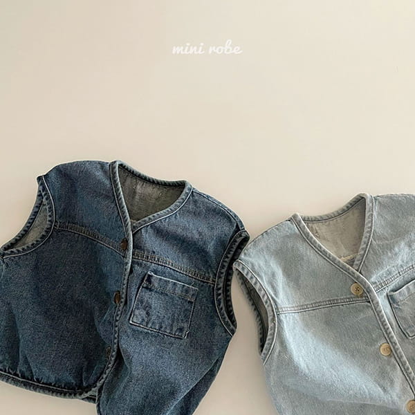 MINI ROBE - Korean Children Fashion - #Kfashion4kids - Denimn Vest Outer