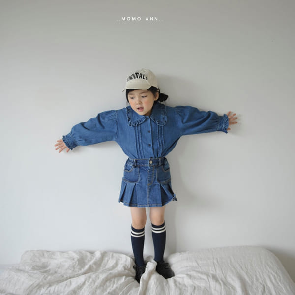 MOMO ANN - Korean Children Fashion - #Kfashion4kids - Denim Pintuck Blouse - 5