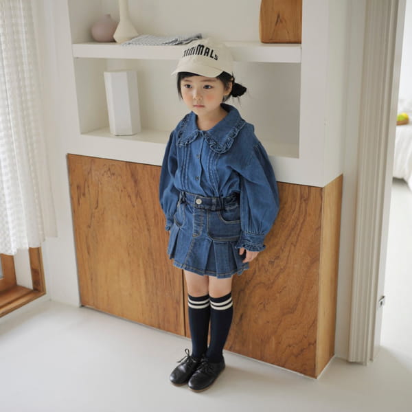 MOMO ANN - Korean Children Fashion - #Kfashion4kids - Denim Pintuck Blouse - 6