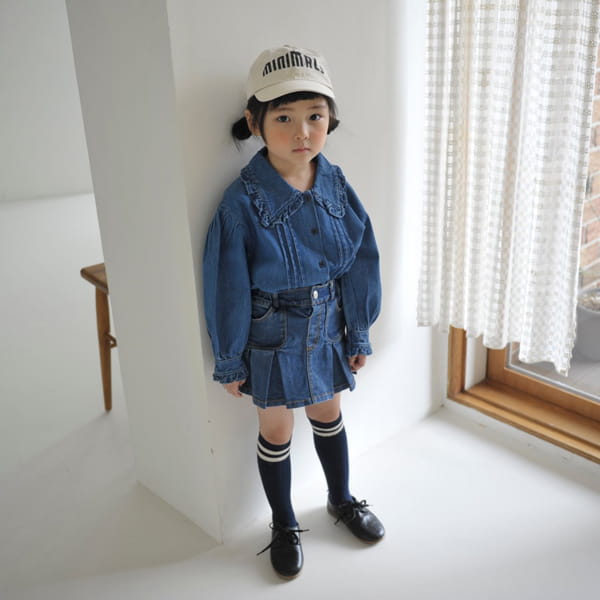 MOMO ANN - Korean Children Fashion - #Kfashion4kids - Denim Pintuck Blouse - 7