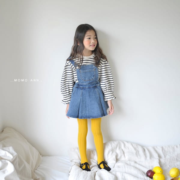 MOMO ANN - Korean Children Fashion - #Kfashion4kids - Chelsey Denim Suspender Skirt
