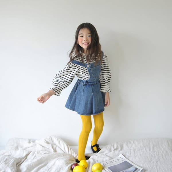 MOMO ANN - Korean Children Fashion - #Kfashion4kids - Chelsey Denim Suspender Skirt - 2
