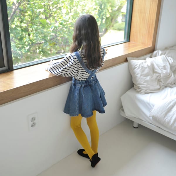 MOMO ANN - Korean Children Fashion - #Kfashion4kids - Chelsey Denim Suspender Skirt - 4
