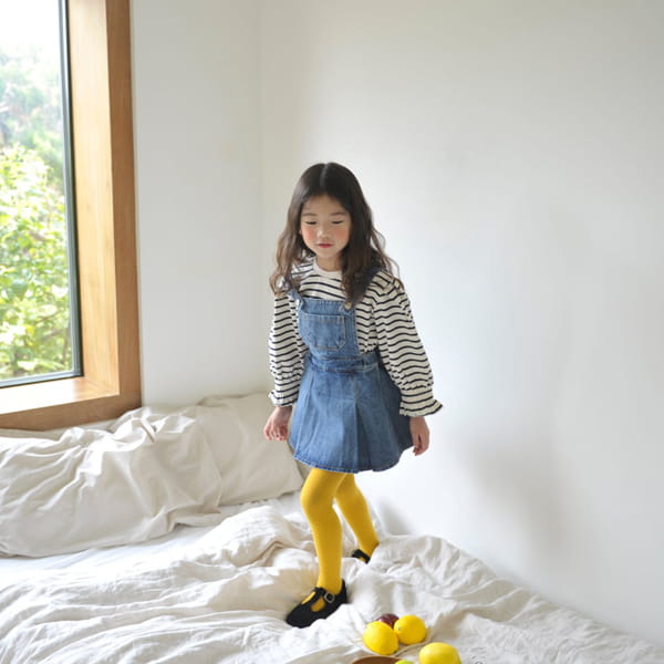 MOMO ANN - Korean Children Fashion - #Kfashion4kids - Chelsey Denim Suspender Skirt - 5