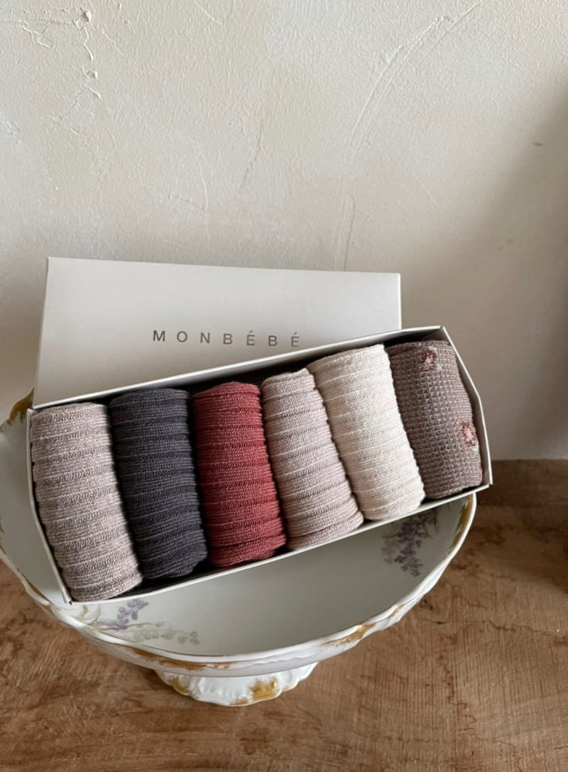 MONBEBE - Korean Children Fashion - #Kfashion4kids - Victoria Socks [set of 6] - 8