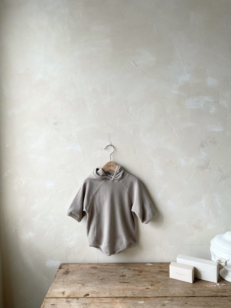 MONBEBE - Korean Children Fashion - #Kfashion4kids - Waffle Hoody Bodysuit - 2