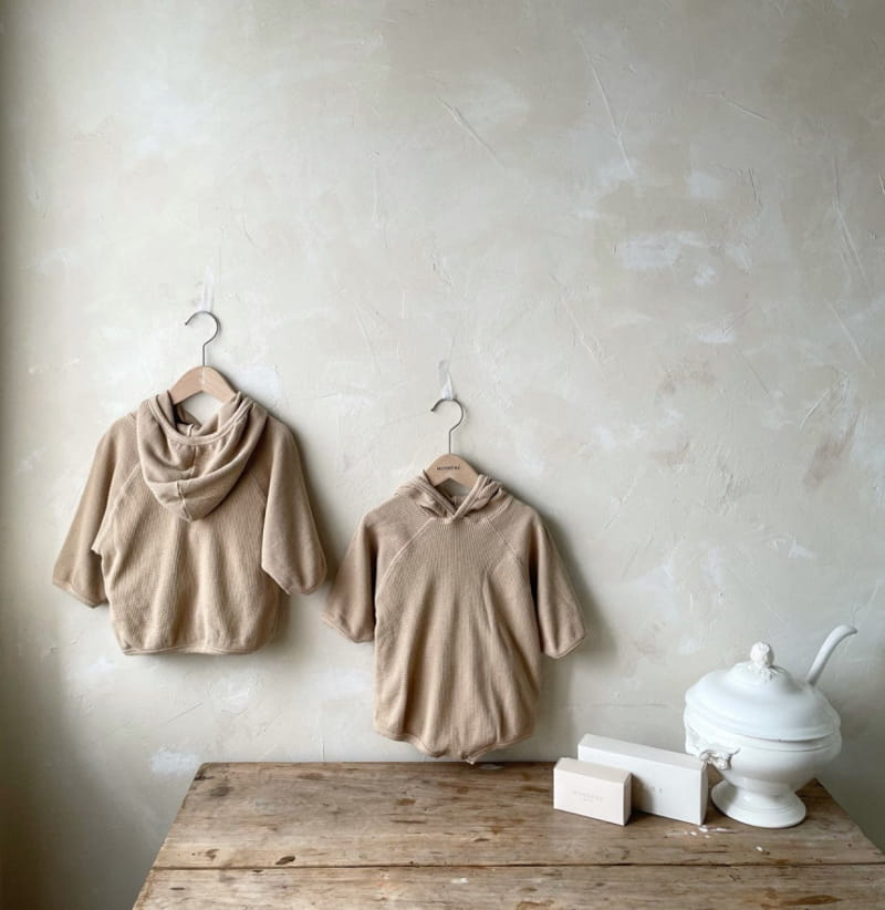 MONBEBE - Korean Children Fashion - #Kfashion4kids - Waffle Hoody Bodysuit - 5