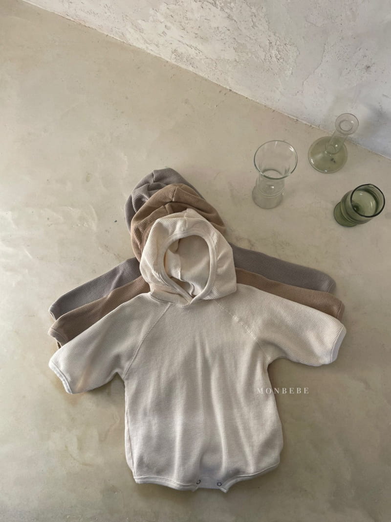 MONBEBE - Korean Children Fashion - #Kfashion4kids - Waffle Hoody Bodysuit - 6