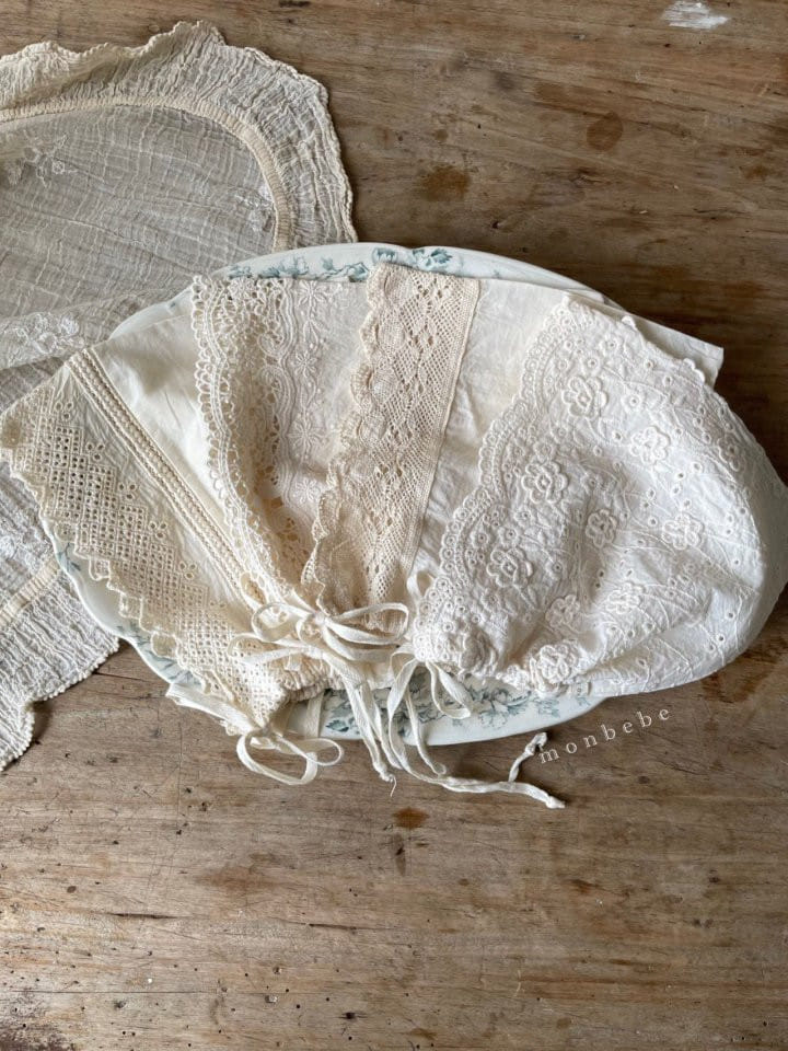 MONBEBE - Korean Children Fashion - #Kfashion4kids - Cotton Lace Bonnet - 2