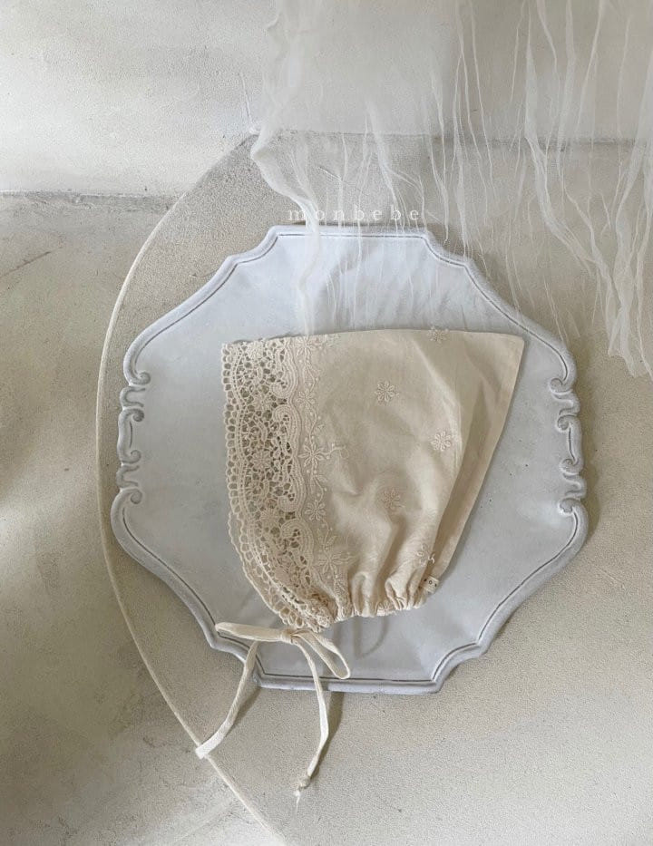 MONBEBE - Korean Children Fashion - #Kfashion4kids - Cotton Lace Bonnet - 3