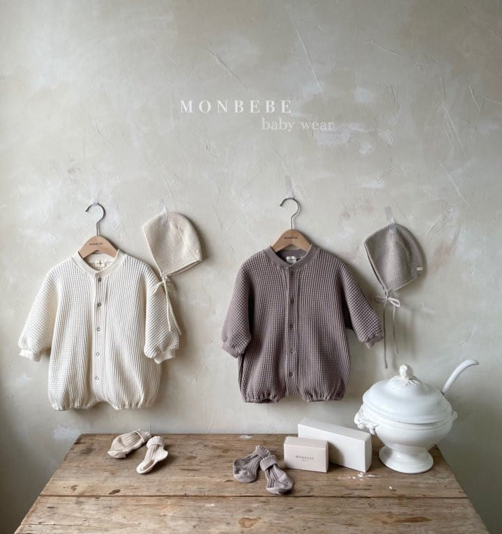 MONBEBE - Korean Children Fashion - #Kfashion4kids - Box Waffle Bodysuit