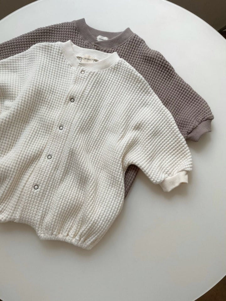MONBEBE - Korean Children Fashion - #Kfashion4kids - Box Waffle Bodysuit - 3