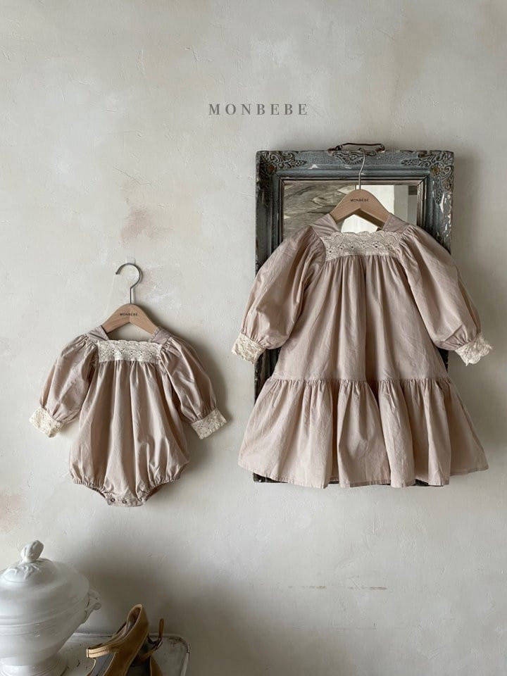 MONBEBE - Korean Children Fashion - #Kfashion4kids - Lace Rosa Bodysuit - 3