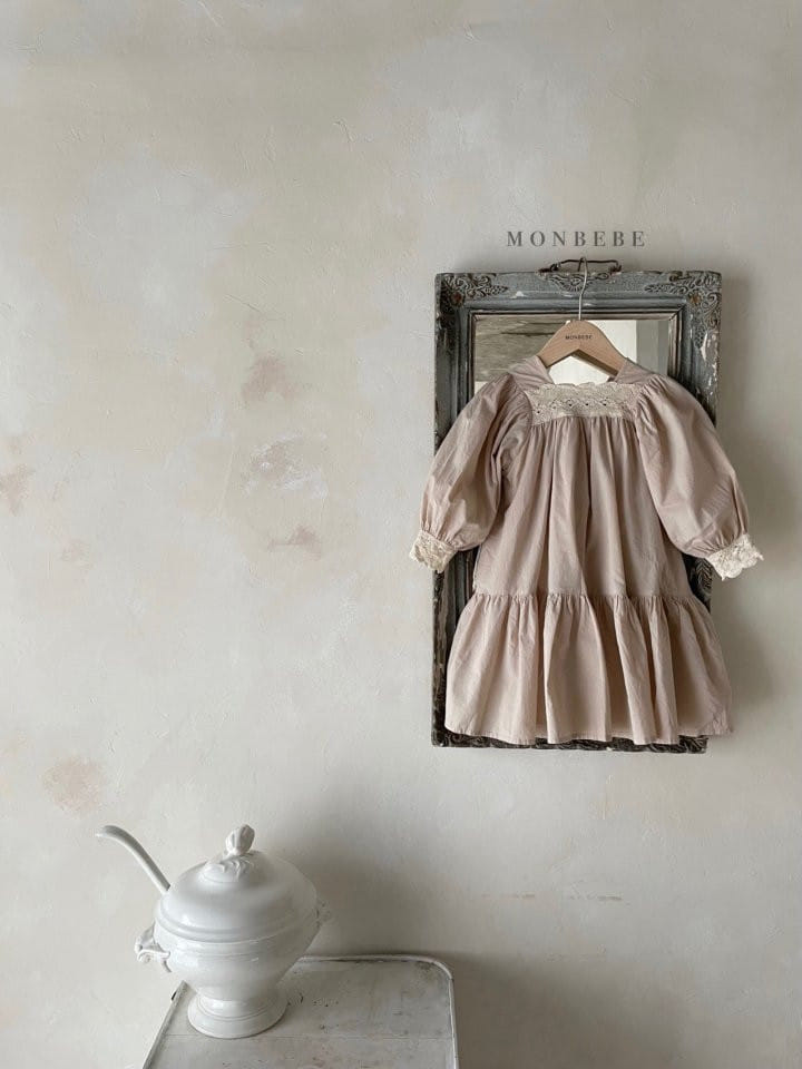 MONBEBE - Korean Children Fashion - #Kfashion4kids - Lace Rosa One-piece - 4