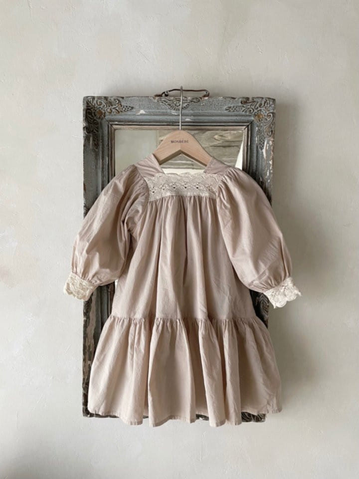 MONBEBE - Korean Children Fashion - #Kfashion4kids - Lace Rosa One-piece - 7