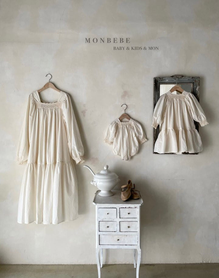 MONBEBE - Korean Children Fashion - #Kfashion4kids - Mom Lace Rosa One-piece - 11