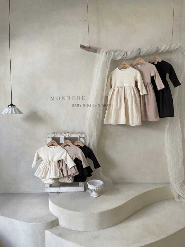MONBEBE - Korean Children Fashion - #Kfashion4kids - New Rib Frill One-piece - 4