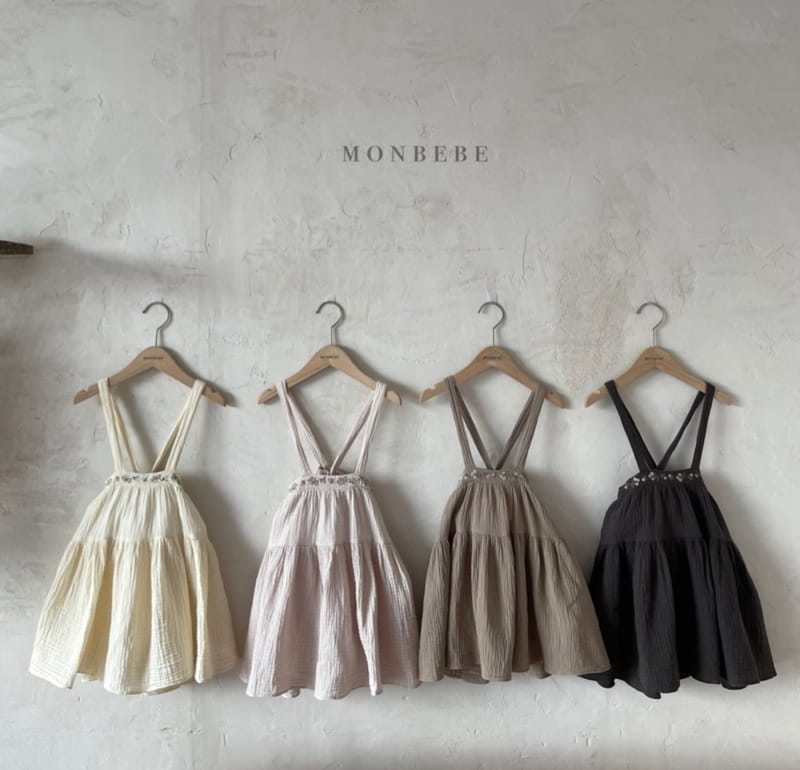 MONBEBE - Korean Children Fashion - #Kfashion4kids - Embroidery Suspender Long Skirt
