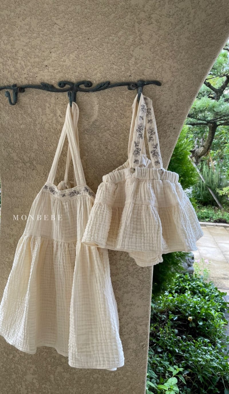 MONBEBE - Korean Children Fashion - #Kfashion4kids - Embroidery Suspender Long Skirt - 12