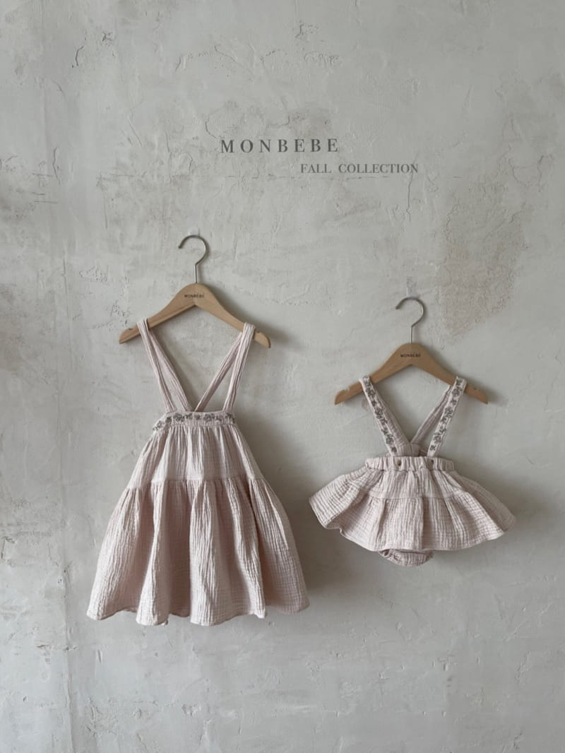 MONBEBE - Korean Children Fashion - #Kfashion4kids - Embroidery Suspender Long Skirt - 6