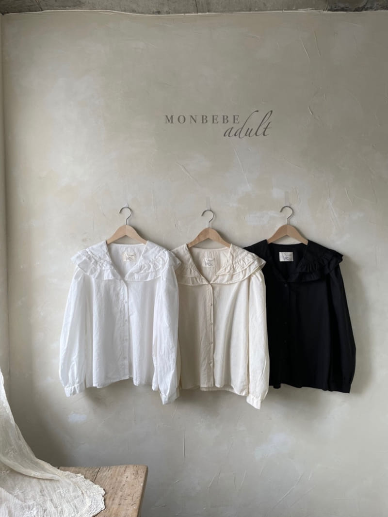 MONBEBE - Korean Children Fashion - #Kfashion4kids - Adult Double Collar Blouse