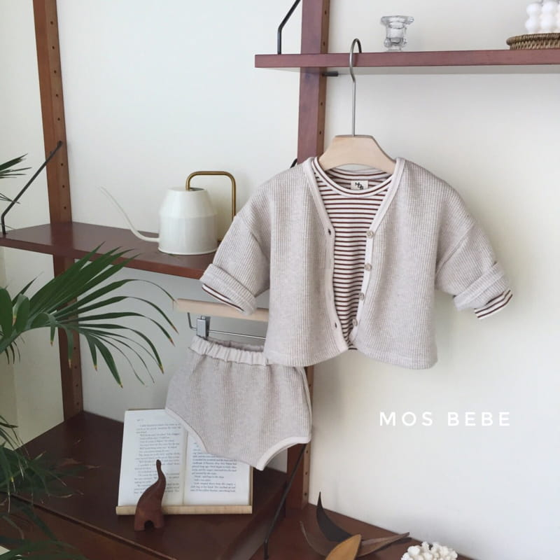 MOS BEBE - Korean Children Fashion - #Kfashion4kids - Poodle Cardigan Bloomer Set - 3